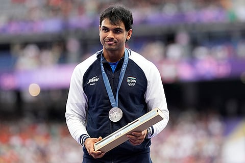 Men's javelin silver medalist, Neeraj Chopra, of India